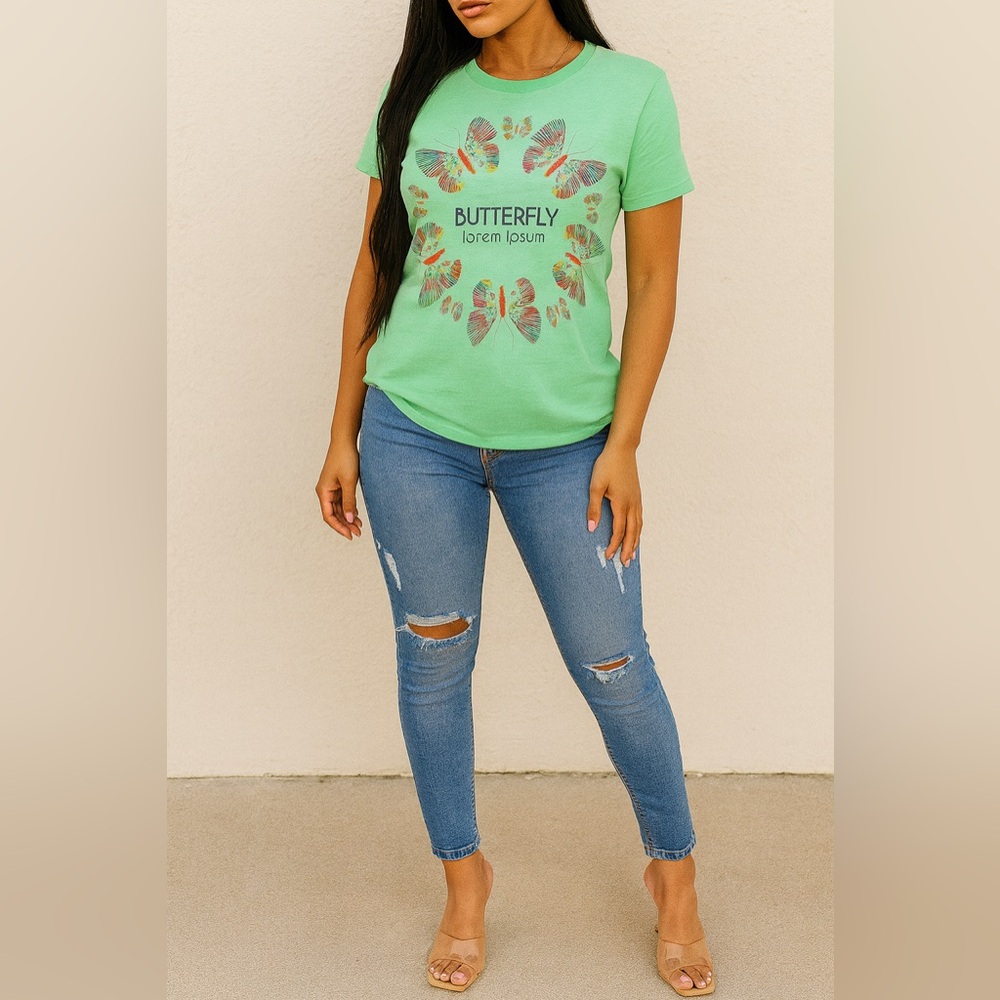 Gildan Green Butterfly Short Sleeve Tee